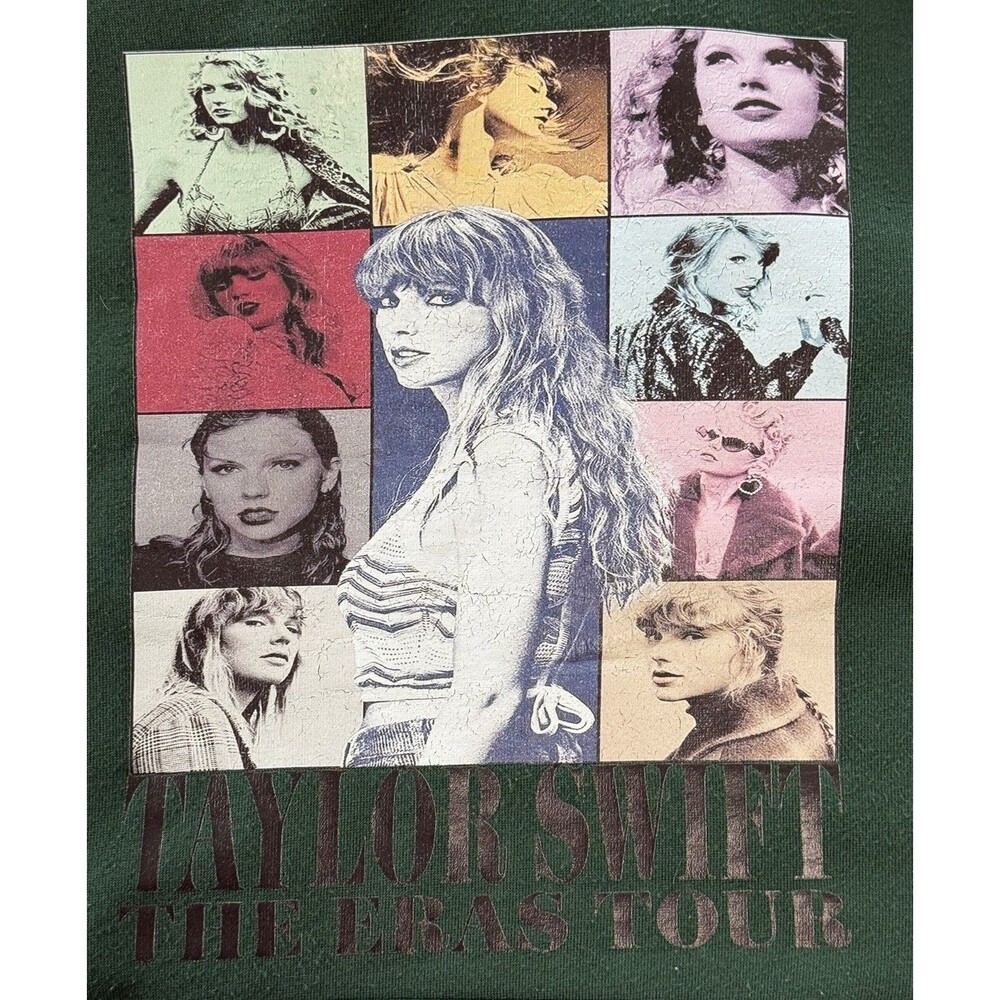 Taylor Swift Eras Tour Concert Green Pullover Hoodie Sweatshirt Size Small